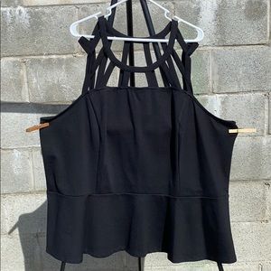 Lane Bryant Black Cut Out Top BNWT